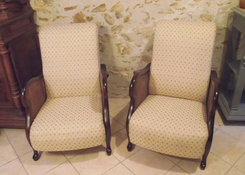 PAIR OF BERGERE CHAIRS